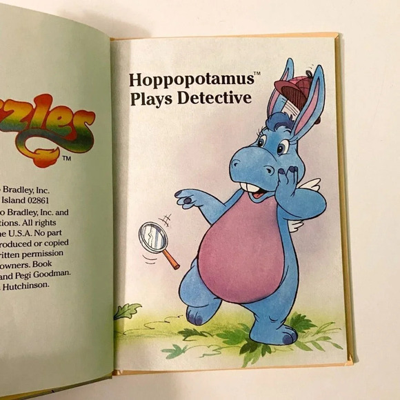 Vintage 1984 Wuzzles Hoppopotamus Plays Detective Habro Book - Picture 8 of 15